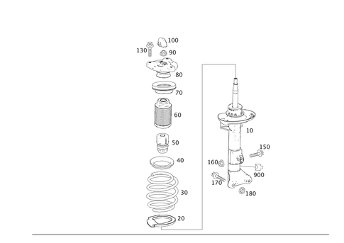 Front Suspension Strut and Suspension Strut Mount for 2009 Mercedes-Benz C300 #0