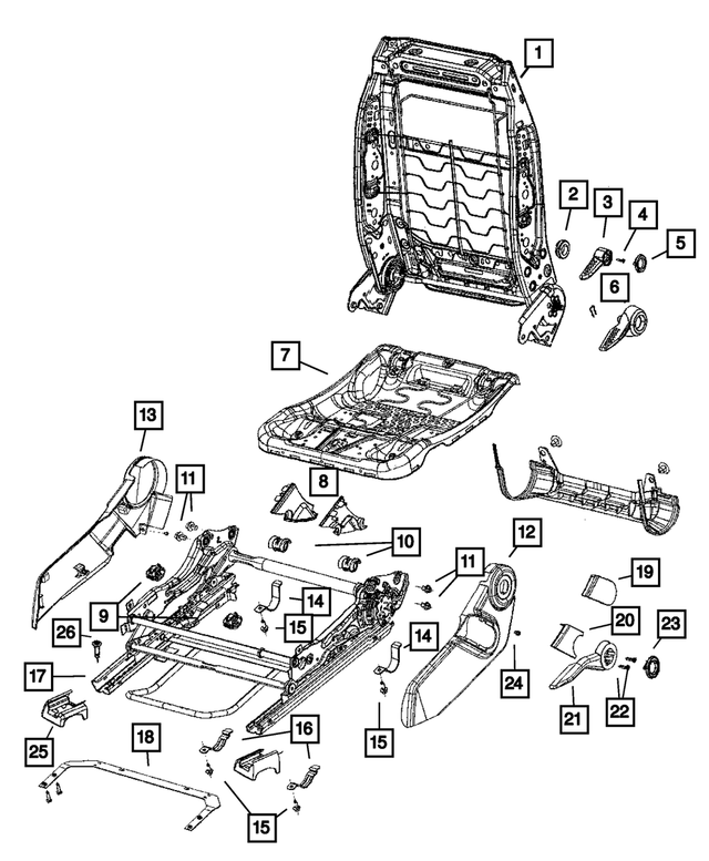 « 1CZ07DKAAB – Interior Trim : Ancrage Couvercle, Côté Gauche pour Mopar Image »