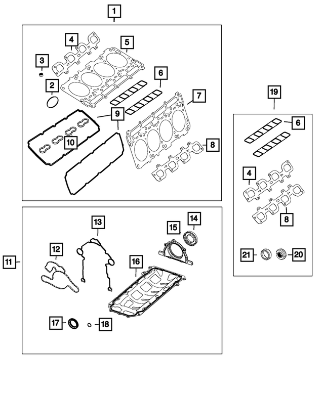 68402043AA - : Long Block Engine Gasket Kit for Mopar Image