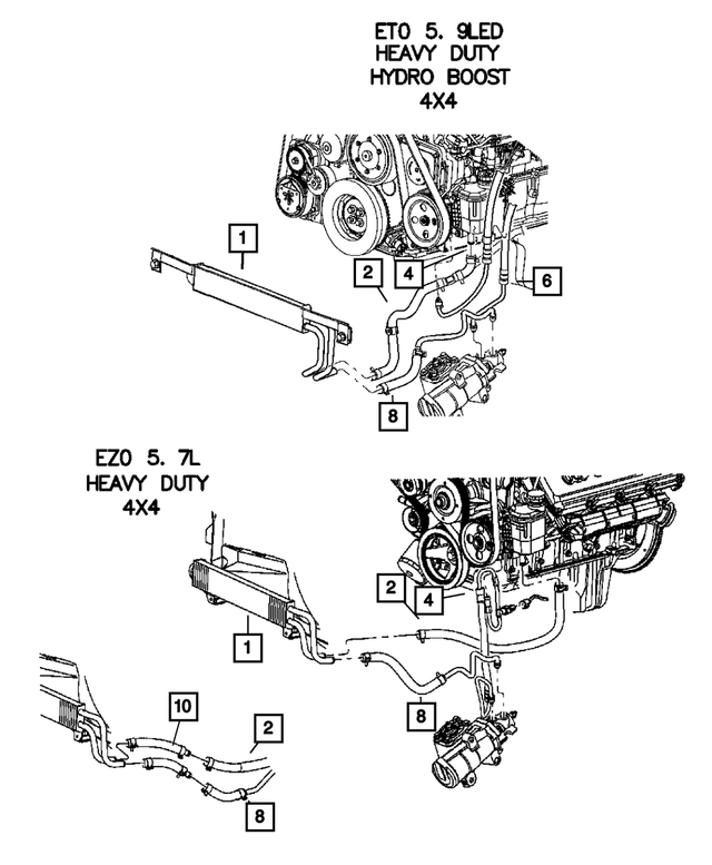 52121476AB - : Power Steering Return Hose for Mopar Image