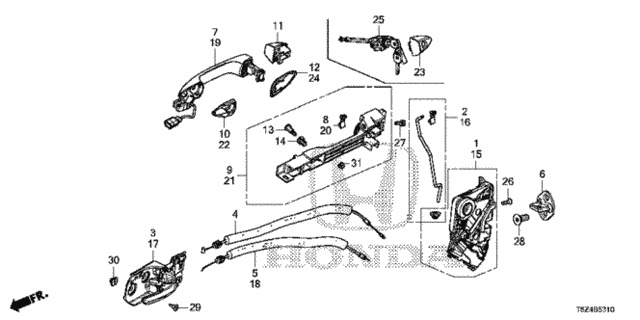 Front Door Locks - Outer Handle for 2019 Honda Ridgeline #0