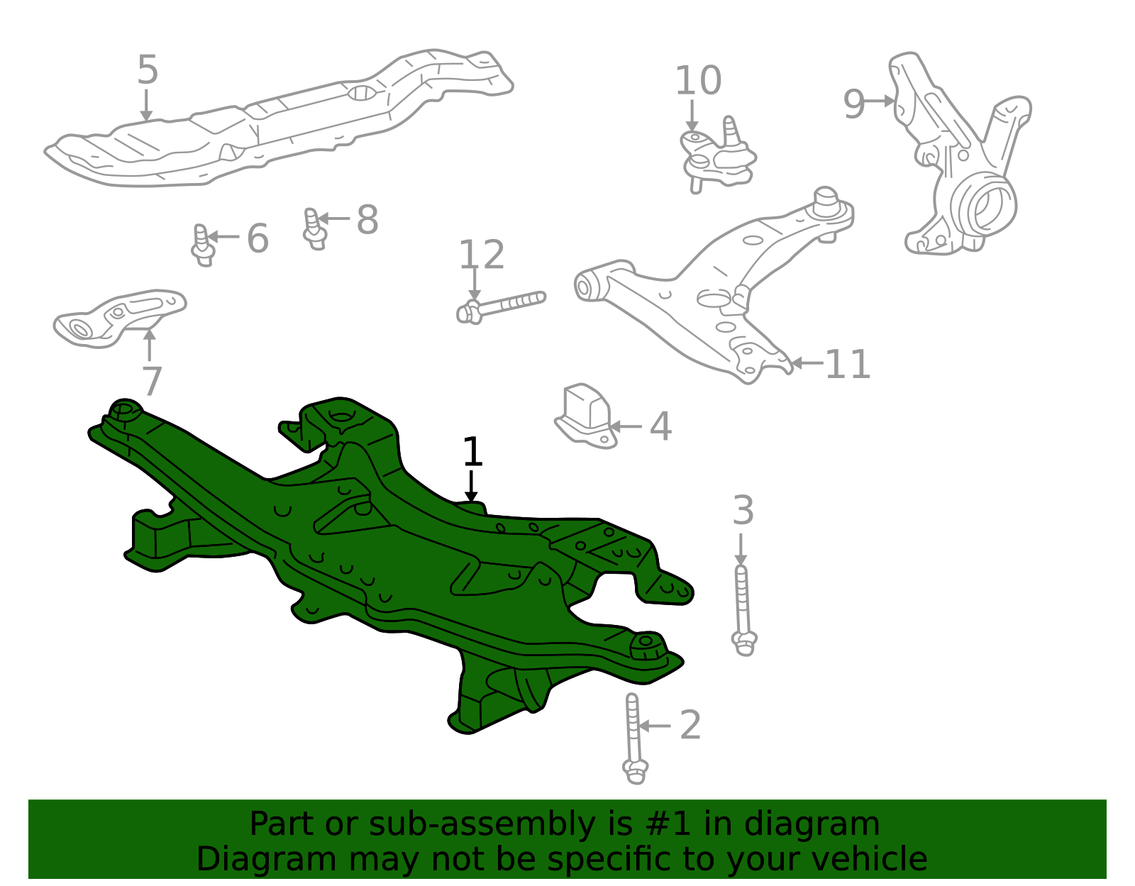 2003-2010 Pontiac Vibe Front Suspension Crossmember 88974902 | OEM
