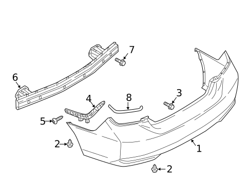 Bumper & Components - Rear for 2023 Mitsubishi Mirage G4 #0
