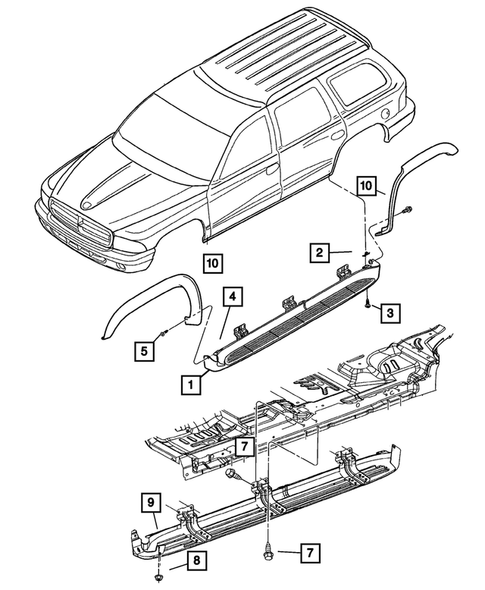 Moldings and Ornamentation for 2003 Dodge Durango #1