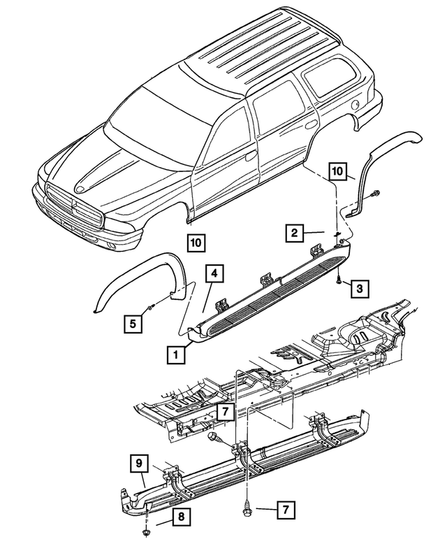 5HW73DX8AA - Exterior Ornamentation: Full Running Board Kit, Left for Mopar Image image