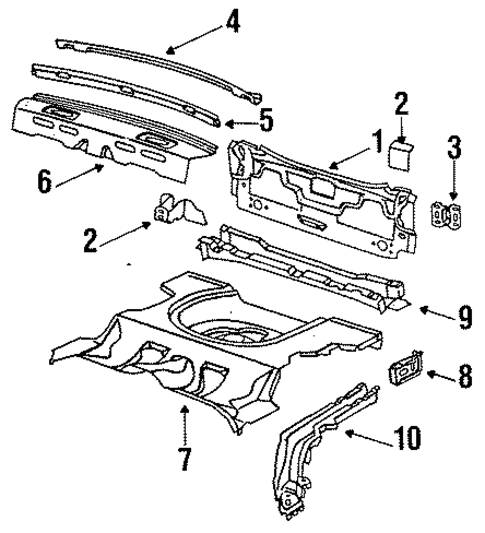 Rear Floor & Rails for 1988 Buick Skylark #0
