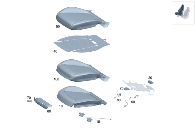 2139108115 - Front Seat: Padding, Frt. Seat Cush for Mercedes-Benz Image image