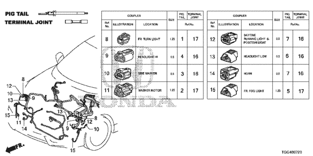 Electrical Connectors (FR.) (Halogen) for 2019 Honda Civic #0