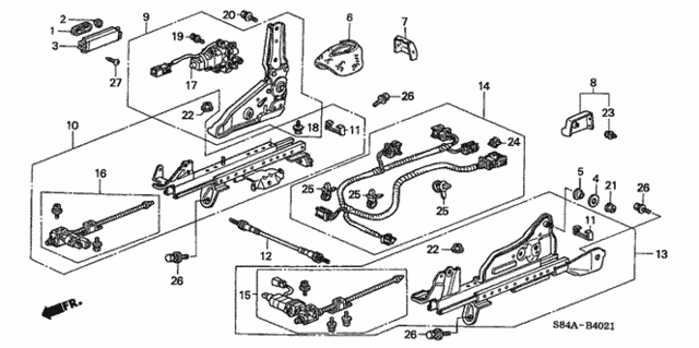 Front Seat Components (R.) (4-Way Power Seat) for 2002 Honda Accord #0