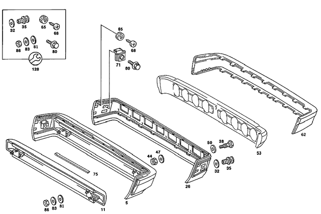 2018800371 - Attachment Parts: Bumper for Mercedes-Benz: 190D, 190E Image image