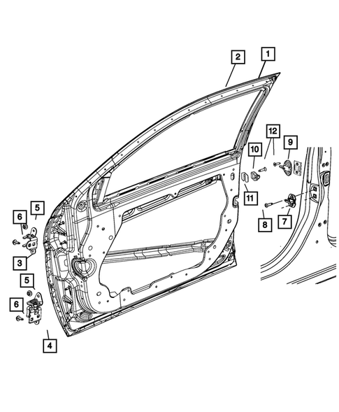Front Door for 2008 Chrysler Sebring #2