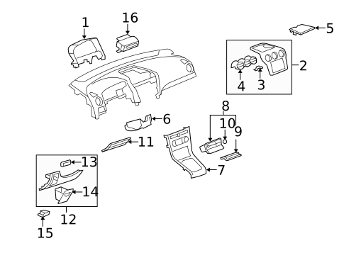 Instrument Panel Components for 2008 Saturn Vue #1