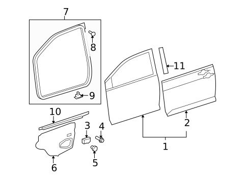 Door & Components for 2007 Toyota Yaris #0