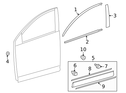 Exterior Trim - Front Door for 2017 Toyota RAV4 #0