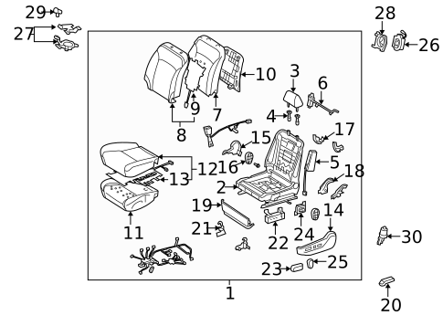 Driver Seat Components for 2011 Lexus IS F #0