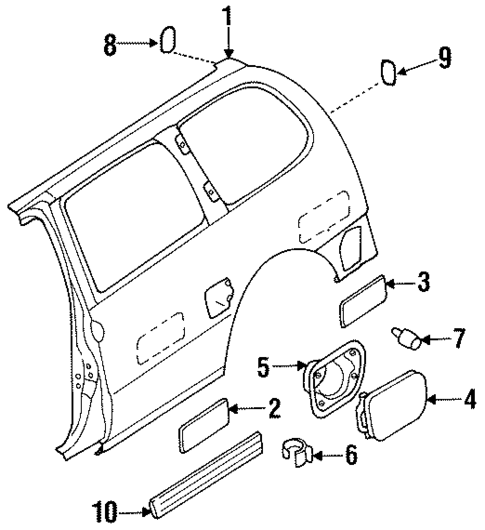 Side Panel & Components for 1993 Nissan Quest #1
