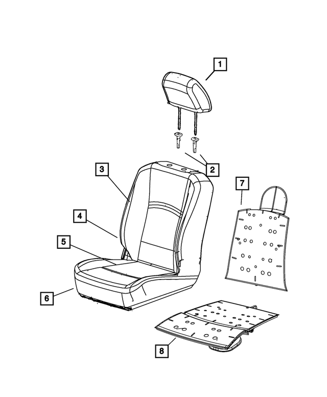 68050651AA - Interior Trim: Seat Back Foam, Left for Mopar Image image