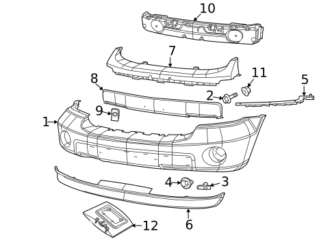 Bumper & Components - Front for 2007 Dodge Durango #0