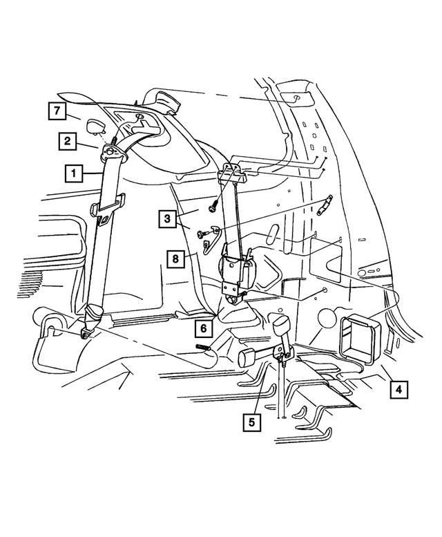 5GY931DVAI - Interior Trim: Rear Outer Seat Belt for Mopar Image