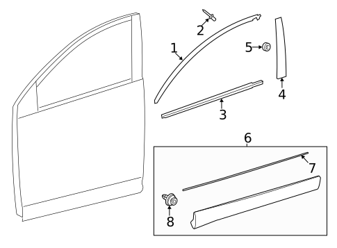 Exterior Trim - Front Door for 2024 Toyota Venza #0