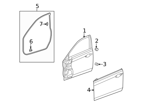 Door & Components for 2014 Acura TSX #1