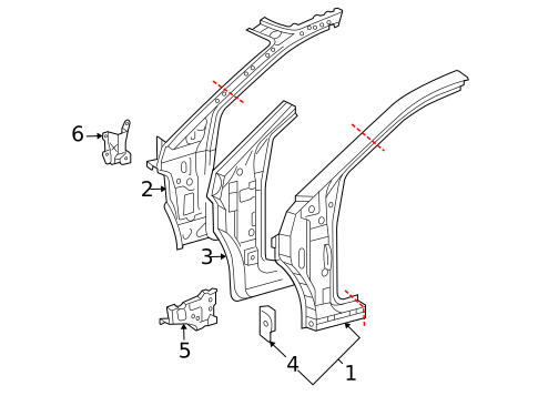 Hinge Pillar for 2008 Lexus RX400h #0