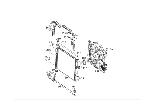 Radiator, Mounting, and Covering for 1996 Mercedes-Benz S500 #0