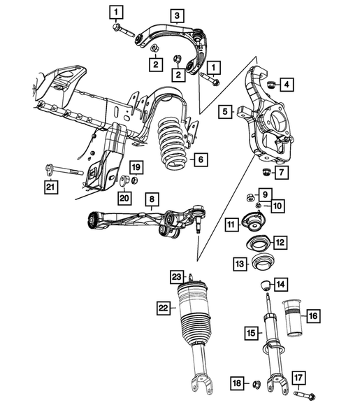Front Suspension, Strut and Cradle for 2020 Ram 1500 Classic #1