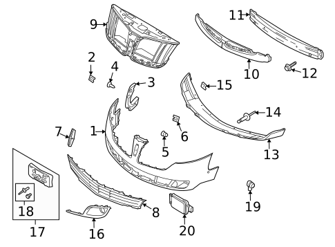 Bumper & Components - Front for 2014 Lincoln MKT #0