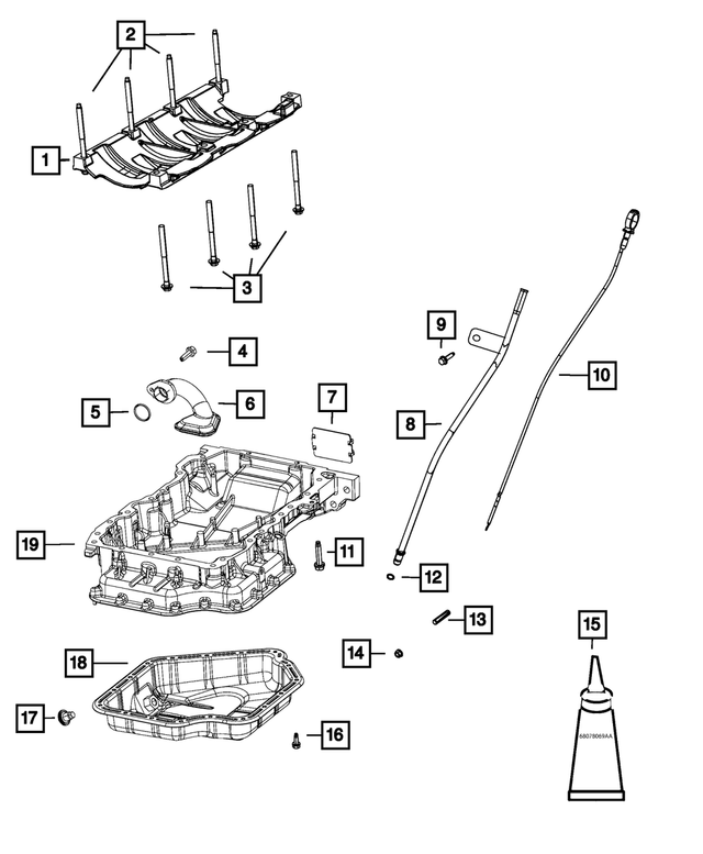 6509507AA - 3.6L Gas; Engine: Double Ended Stud, Mounting for Mopar Image image