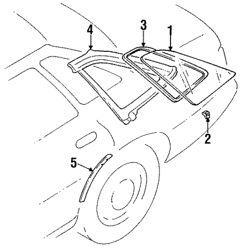 Glass & Hardware for 1993 Subaru Legacy #0