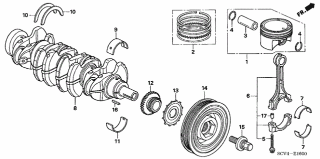 Piston - Crankshaft for 2005 Honda Element #0
