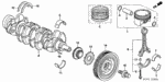 13020RAAA01 - Engine: PISTON SET B (STD) for Honda Image