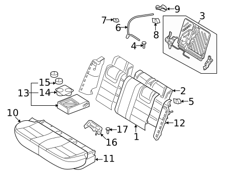 Rear Seat Components for 2006 Ford Fusion #0