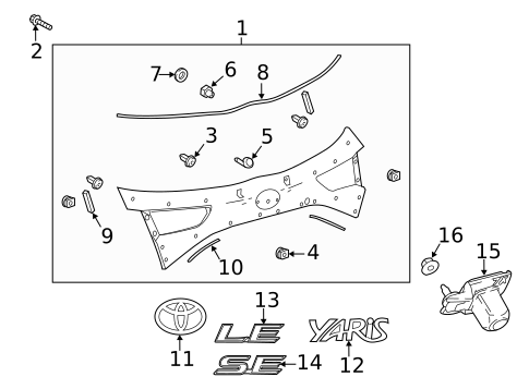 Exterior Trim - Lift Gate for 2018 Toyota Yaris #0