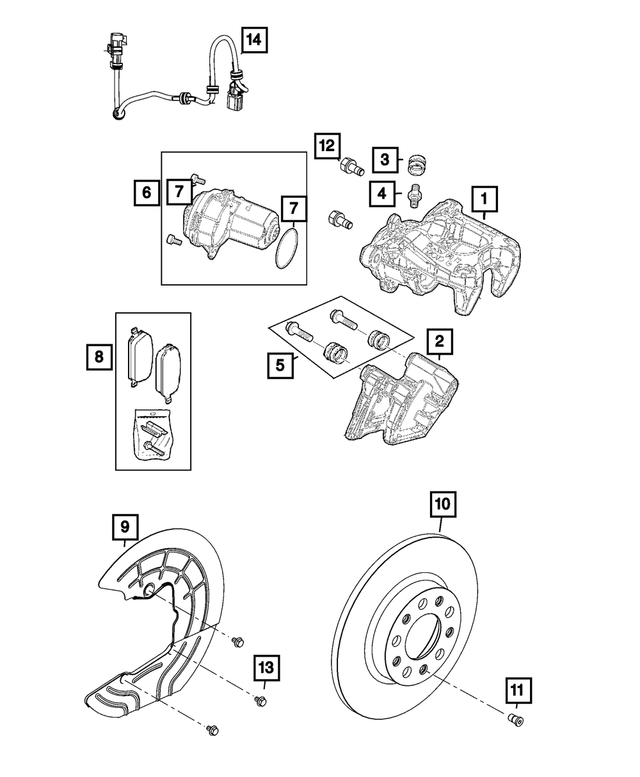 68289633AA - Brakes: Disc Brake Caliper Adapter, Left for Mopar Image