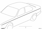 51141933381 - Vehicle Trim: Ornamental Strips for BMW: 318i, 318is, 318ti, 320i, 323i, 325e, 325i, 325is, 325ix, 328i, 524td, 525i, 528e, 530i, 533i, 535i, 540i, 733i, 735i, 735iL, 740i, 740iL, 750iL, 840Ci, 840i, 850Ci, 850CSi, M3, M3 3.2, M5, M5 3.6 Image image