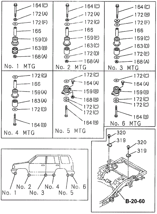 Cab Mounting (1) for 1997 Acura SLX #0