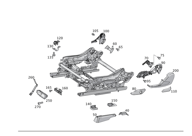 1669190100 - Driver Seat: Cover, Seat Guide Rail for Mercedes-Benz: GL350, GL450, GL550, GL63 AMG, GLE300d, GLE350, GLE400, GLE43 AMG, GLE450 AMG, GLE550e, GLE63 AMG, GLE63 AMG S, GLS350d, GLS450, GLS550, GLS63 AMG, ML250, ML350, ML400, ML550, ML63 AMG Image image