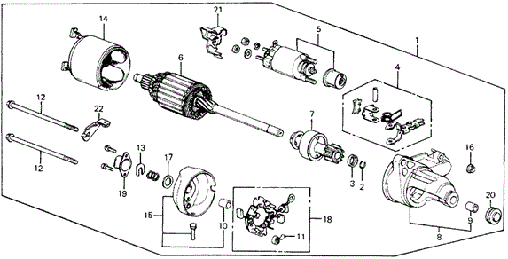 Starter Motor (Denso) (2) for 1991 Honda Civic #0