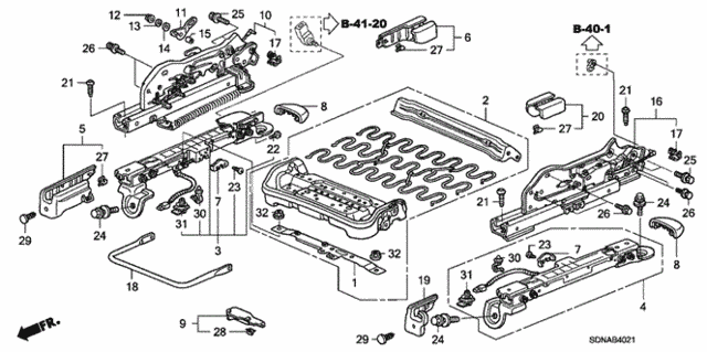 Front Seat Components (R.) (2) for 2007 Honda Accord #0