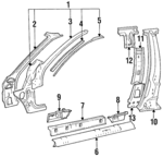 MB312925 - Body: Hinge Pillar Assembly for Dodge: Colt Image