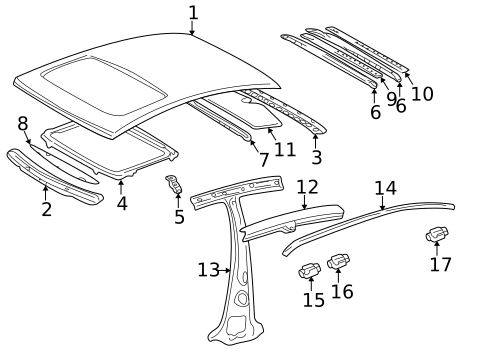 Roof & Components for 2006 Lexus LS430 #0