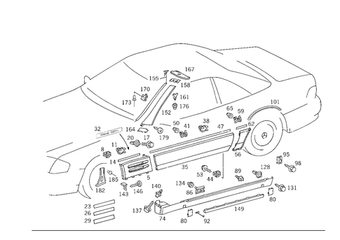 Outside Attachment Parts for 1991 Mercedes-Benz 500SL #0