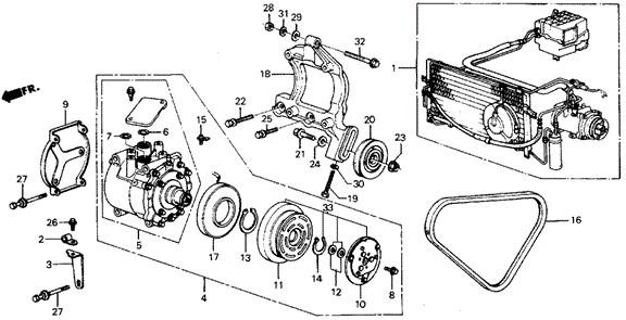 A/C Compressor (Sanden) for 1984 Honda Wagovan #0