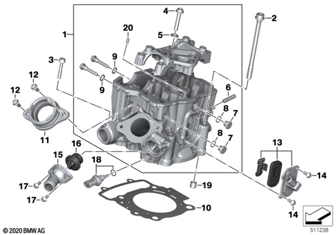 Cylinder Head with Cover for 2017 BMW-Motorrad G 310 GS #0