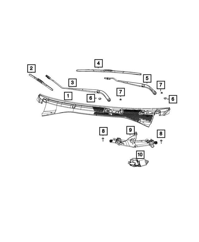 5182436AA - Electrical: Front Wiper Arm, Right for Mopar Image