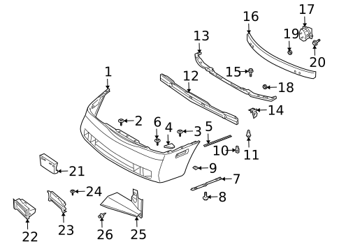 Bumper & Components - Front for 2003 INFINITI M45 #0
