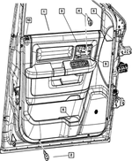 1VY481U7AG - Interior Trim: Front Door Trim Panel, Right for Ram: 1500, 1500 Classic, 2500, 3500 Image