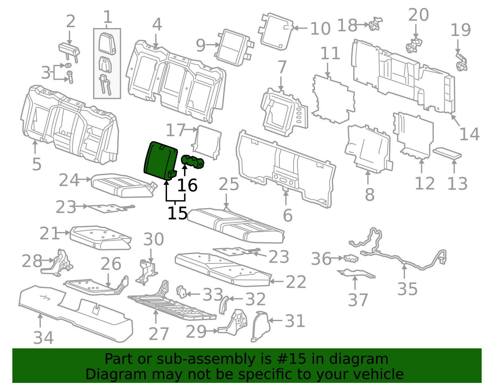 2019-2026 GMC Armrest 85562495 | Parts McElveen